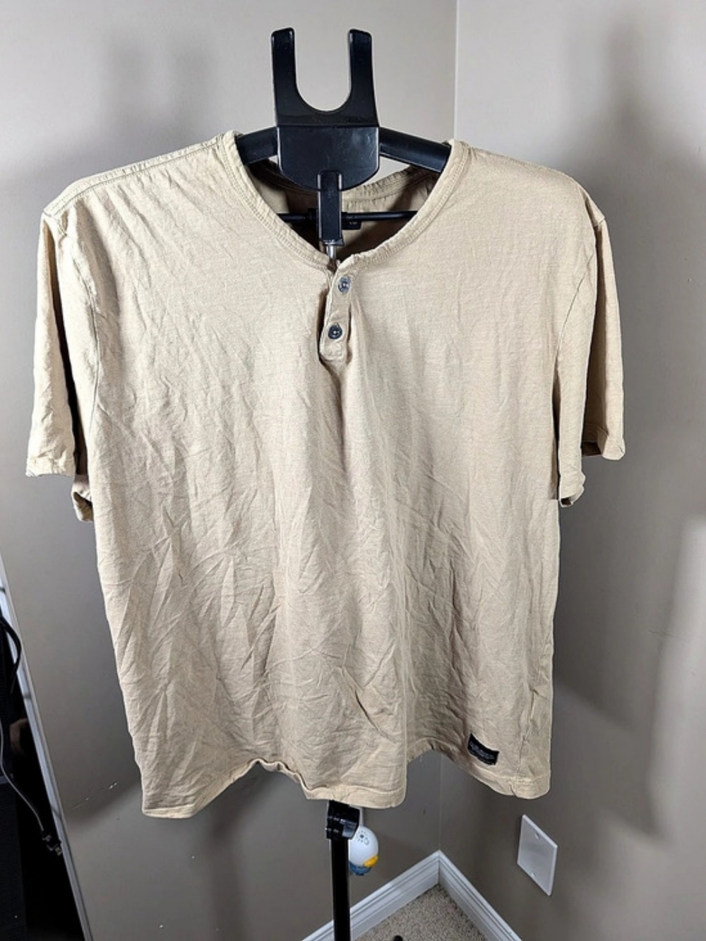 Silver Jeans Co. Men's Short Sleeve Henley Cream XL